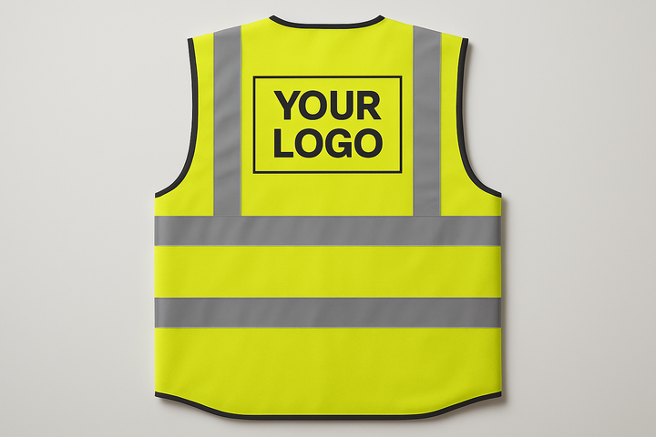back safety vest with add you logo