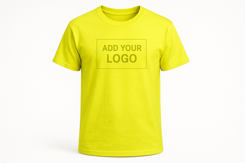 tee shirt safety yellow with add your logo